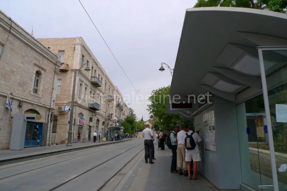 Jerusalem tram stop at City Hall