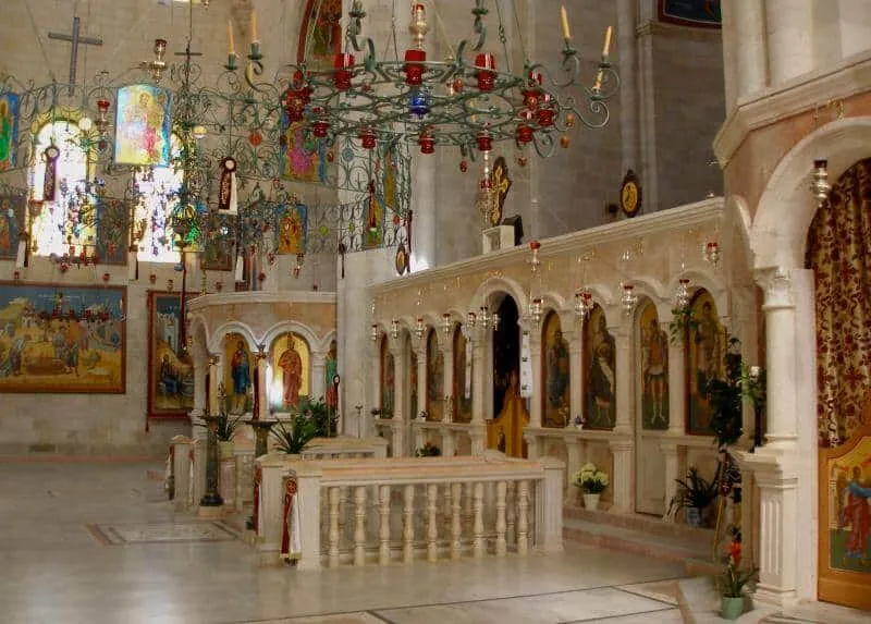 The inside of the church of St. Photini, Nablus