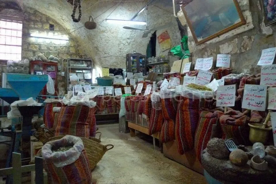 A herb shop in Nablus Old City