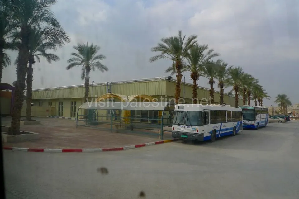 Bus for Jordan’s immigration office at King Hussein Bridge