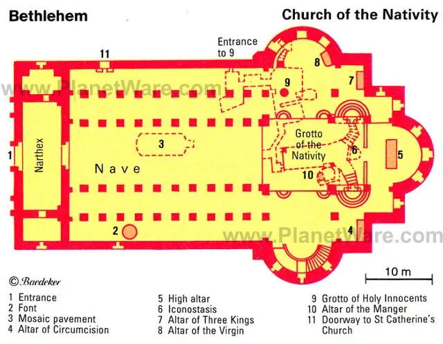 Map of the church of the nativity