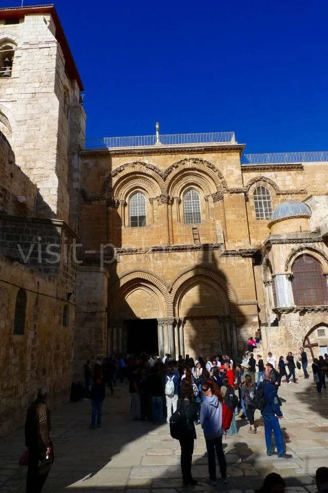 Jerusalem the entrance of the Church of the Holy Sepulchre