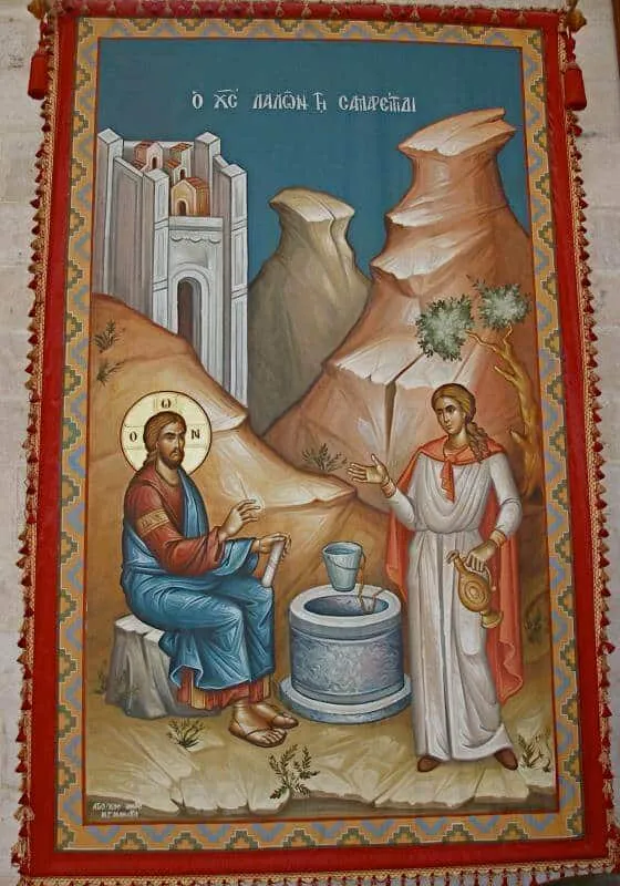 Jesus and a Samaritan woman